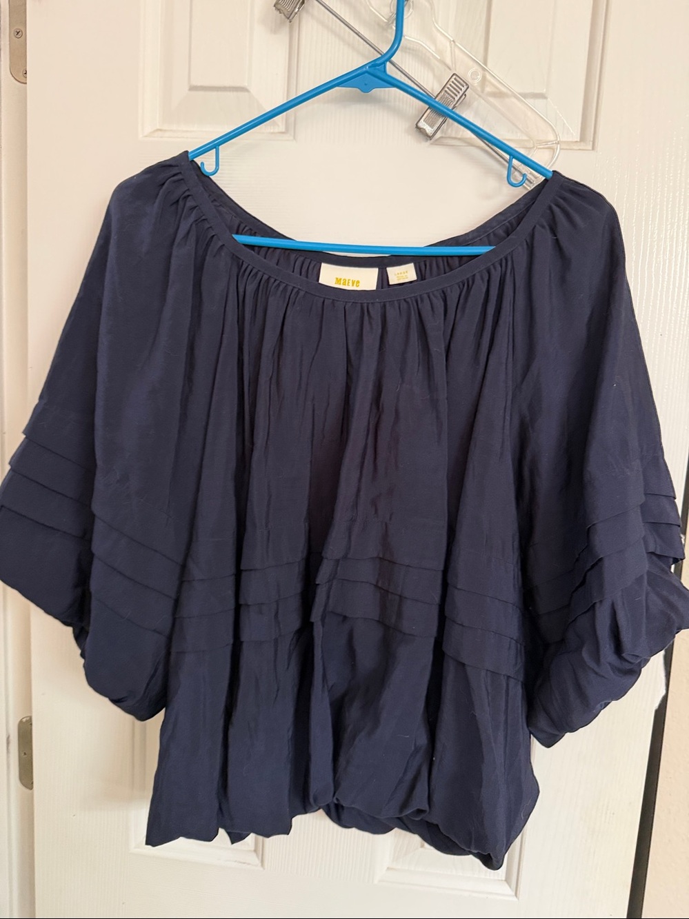 Anthropologie Maeve Top . Navy NEW condition. Large